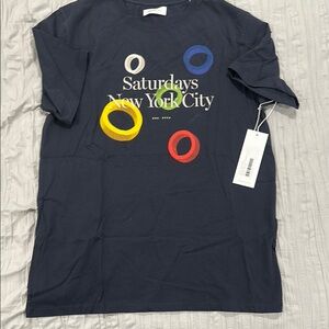 Navy Graphic T-Shirt with Colorful Rings